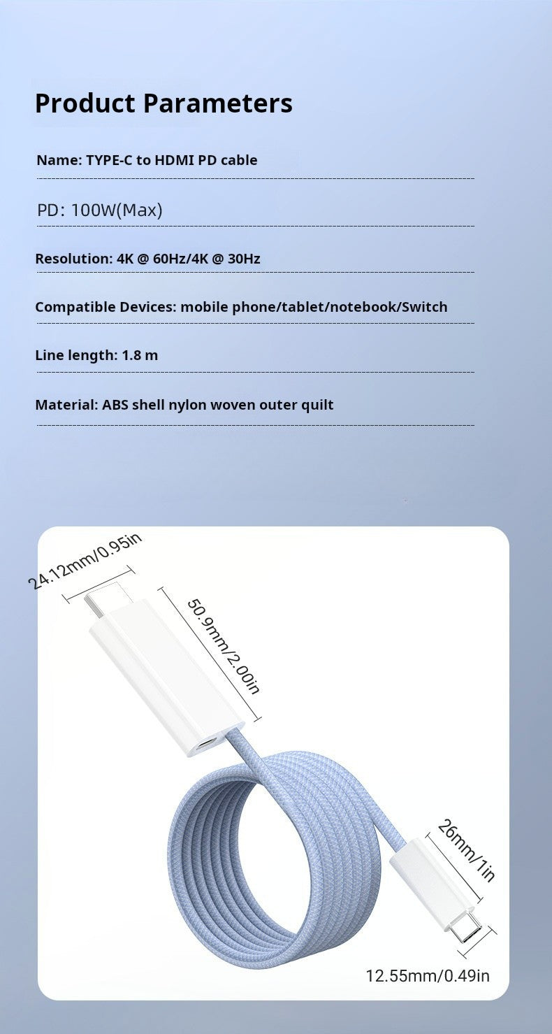 Type C to HDMI Cable listing image 2